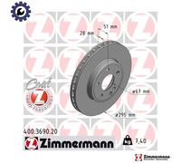 2x BRAKE DISC 400.3690.20 FOR MERCEDES-BENZ GLA-CLASS/SUV B-CLASS 1.8L 4cyl 1.6L