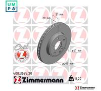 2x BRAKE DISC 400.3695.20 FOR MERCEDES-BENZ GLA-CLASS/SUV B-CLASS 2.0L 4cyl