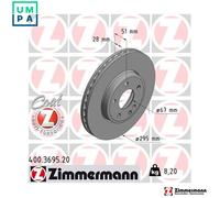 2x BRAKE DISC 400.3695.20 FOR MERCEDES-BENZ GLA-CLASS/SUV B-CLASS 2.0L 4cyl