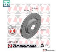 2x BRAKE DISC 400.5531.20 FOR MERCEDES-BENZ M 276.825 3.0L M 276.954 3.5L 6cyl