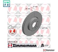 2x BRAKE DISC 400.5538.20 FOR MERCEDES-BENZ B-CLASS A-CLASS B-KLASSE 1.3L 4cyl