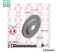 2x BRAKE DISC 430.1496.52 FOR VAUXHALL VECTRA/Mk/II SIGNUM SAAB 9-3X OPEL