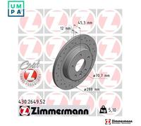 ZIMMERMANN 430.2649.52 Brake disc