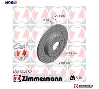 2x BRAKE DISC 430.2649.52 FOR VAUXHALL INSIGNIA/Mk/II OPEL B15SFT 1.5L 4cyl 1.5L
