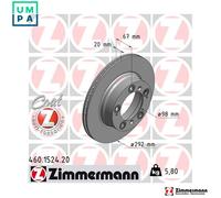2x BRAKE DISC 460.1524.20 FOR PORSCHE M 96.20 2.5L M96.23/22 2.7L 6cyl BOXSTER