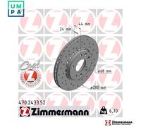 2x BRAKE DISC 470.2433.52 FOR RENAULT MEGANE/III/Hatchback H5F408/400 1.2L 4cyl