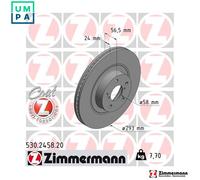 2x BRAKE DISC 530.2458.20 FOR SUBARU B3/Hatchback OUTBACK CROSSTREK/XV LEGACY