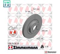 2x BRAKE DISC 530.2458.20 FOR SUBARU B3/Hatchback OUTBACK CROSSTREK/XV LEGACY