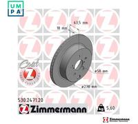 2x BRAKE DISC 530.2471.20 FOR SUBARU FB25C/FB25D 2.5L FB20D/FB20C/FB20X 2.0L