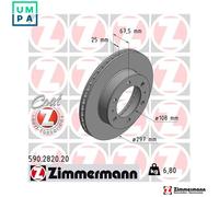 2x BRAKE DISC 590.2820.20 FOR TOYOTA HILUX/VIGO/VII/Pickup 1KD-FTV 3.0L 4cyl
