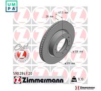 2x BRAKE DISC 590.2847.20 FOR TOYOTA HILUX/VIII/Pickup 1GD-FTV 2.8L 4cyl