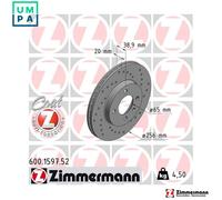 2x BRAKE DISC 600.1597.52 FOR VW CABRIO/III GOLF/Mk/Cabriolet JETTA PASSAT 2.0L