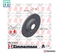 2x BRAKE DISC 600.3216.52 FOR VW CARAVELLE/EUROVAN/IV/Bus/TRANSPORTER/Mk SEAT