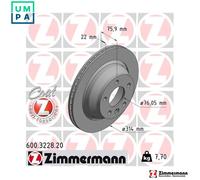 2x BRAKE DISC 600.3228.20 FOR VW BMV/BMX/BKJ 3.2L 6cyl TOUAREG