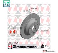 2x BRAKE DISC 600.3228.20 FOR VW BMV/BMX/BKJ 3.2L 6cyl TOUAREG