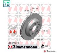 2x BRAKE DISC 600.3229.20 FOR PORSCHE M 05.9E/MCN.RB 3.0L 6cyl CAYENNE SUV
