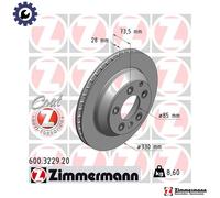 2x BRAKE DISC 600.3229.20 FOR VW AUDI PORSCHE BPE/BAC/BPD/BLK 2.5L 5cyl TOUAREG