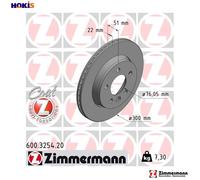 ZIMMERMANN 600.3254.20 Brake disc