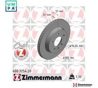2x BRAKE DISC 600.3254.20 FOR VW CRAFTER/Van/Bus/Platform/Chassis AMAROK MAN