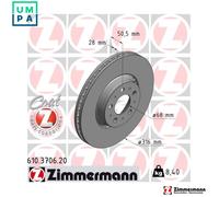 2x BRAKE DISC 610.3706.20 FOR VOLVO ASIA C583Q 2.5L 5cyl XC CLASSIC 2.0L 5cyl