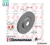 2x BRAKE DISC 610.3722.20 FOR VOLVO B4204T19/4204T21/4204T37/4204T33 2.0L 4cyl