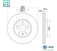 2x BRAKE DISC 8DD 355 129-171 FOR HOLDEN CHEVROLET VAUXHALL ASTRA/Mk/VI OPEL