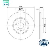 2x BRAKE DISC 8DD 355 132-171 FOR HOLDEN VAUXHALL INSIGNIA/Mk/II BUICK 2.0L 4cyl