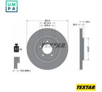 TEXTAR 92296203 Brake disc