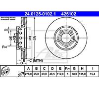 2x Brake Disc ATE Fits AUDI 100 Avant 200 Quattro 44 44Q 85 C3 447615301A