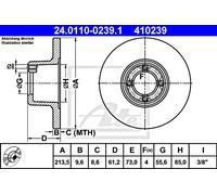 2x Brake Disc ATE Fits AUSTIN ROVER Mini 1000 Mayfair Sport 1275 GT GBD90806