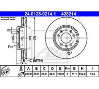 ATE 24.0128-0214.1 Brake disc