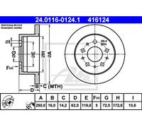 Rear Brake Disc for Fiat Peugeot Citroen:DUCATO,BOXER,JUMPER 4249L0 4246Y7