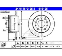 Rear Brake Disc for Fiat Peugeot Citroen:DUCATO,BOXER,JUMPER 4246Z1 4249K9