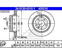 2x Brake Disc ATE Fits LAND ROVER Discovery III IV Range Rover Sport SDB000634