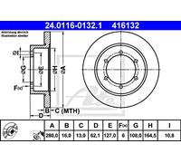 ATE 24.0116-0132.1 Brake disc