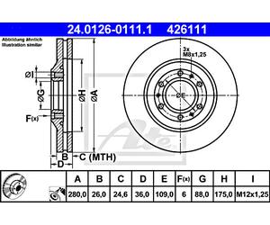 2x Brake Disc ATE Fits OPEL ISUZU VAUXHALL Frontera A Sport B Monterey A 569051