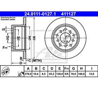2x Brake Disc ATE Fits OPEL Monza A Senator 569201