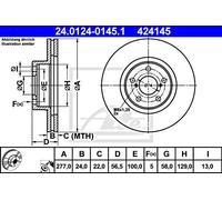 ATE Brake disc 24.0124-0145.1 277,0 24,0 5 100,0 Vented Coated SUBARU: Impreza II Saloon, Legacy 4, Impreza III Hatchback, TOYOTA: GT86 Coupe