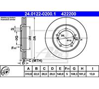 2x Brake Disc ATE Fits SUZUKI Grand Vitara I 55211-65D12