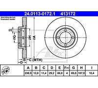 2x Brake Disc ATE Fits VOLVO 340-360 3210674