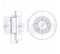 2X Brake disc DELPHI BG3982C for LAND ROVER DEFENDER Cabrio (L316) 2.2 2011-2016