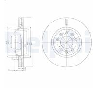 2X Brake disc DELPHI BG4084 for CITROEN JUMPY II (VF7) 1.6 2007-2016