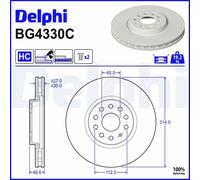 2X Brake disc DELPHI BG4330C for SEAT TARRACO (KN2) 2 2020-2024