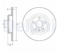 2X Brake disc DELPHI BG4930C for JAGUAR E-PACE (X540) 2 2017-