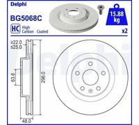 2X Brake disc DELPHI BG5068C for VOLVO XC40 (536) 2 2017-2021