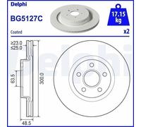 2X Brake disc DELPHI BG5127C for FORD TRANSIT CONNECT MPV 1.5 2018-
