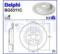 2X Brake disc DELPHI BG5311C for FORD KUGA II VAN 2 2014-2019