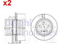 2X Brake Disc DELPHI Fits BMW X3 34113400151