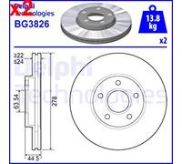 2X Brake Disc DELPHI Fits FORD Tourneo Connect Transit 4367104