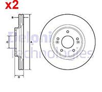 2X Brake Disc DELPHI Fits HYUNDAI I30 Tucson KIA Ceed Proceed 51712D7000